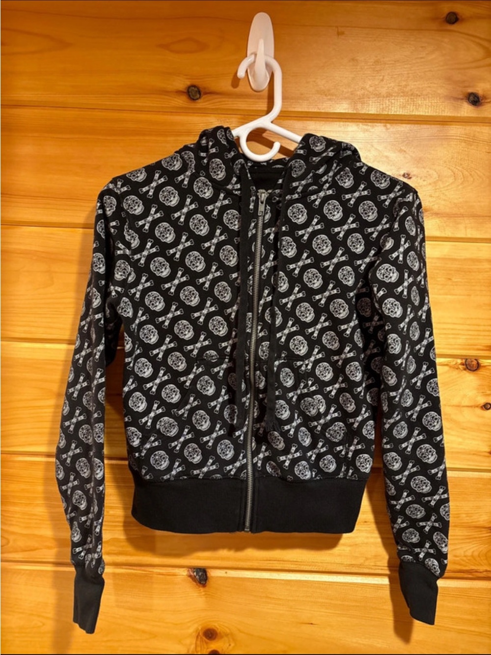 Vintage Loungefly Goth Skull Zip Up Hoodie